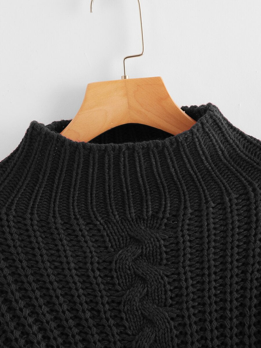 Cable-knit Cropped Sweater