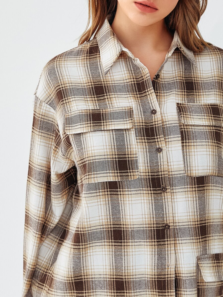 Front Pocket Tartan Shirt