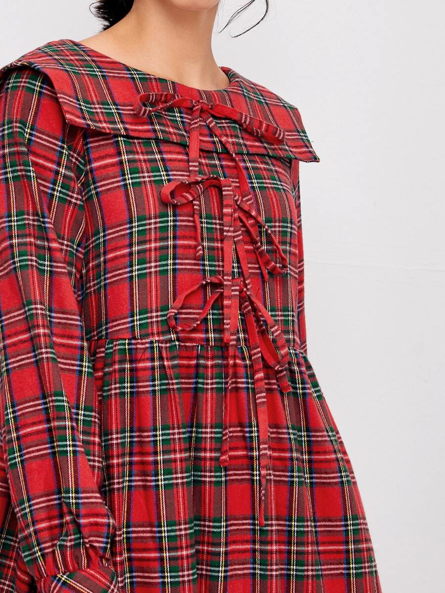 Sailor Collar Tartan Dress