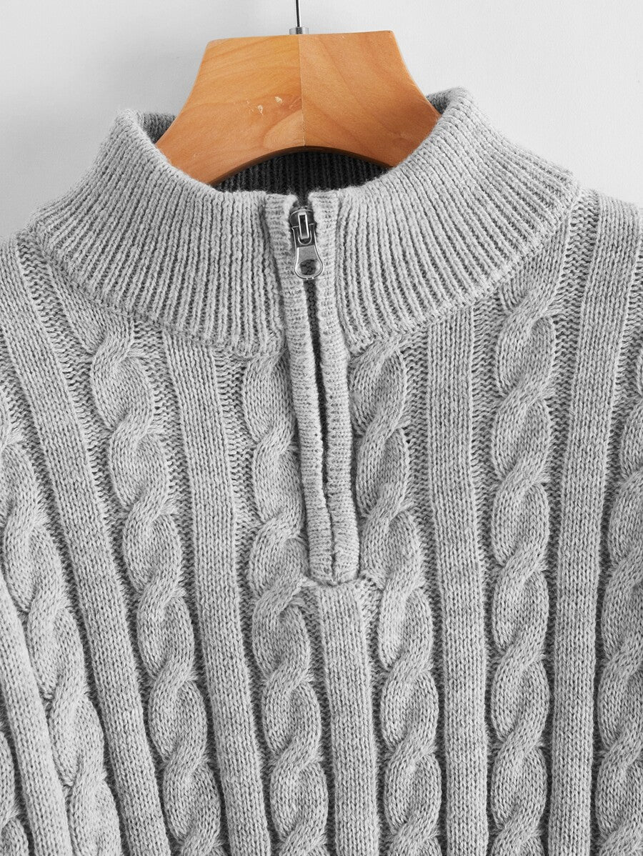 Cropped Zip-up Sweater