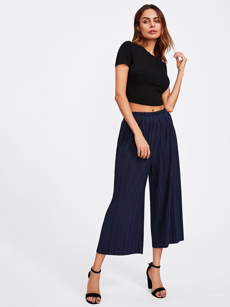 Pleated Wide Leg Pants