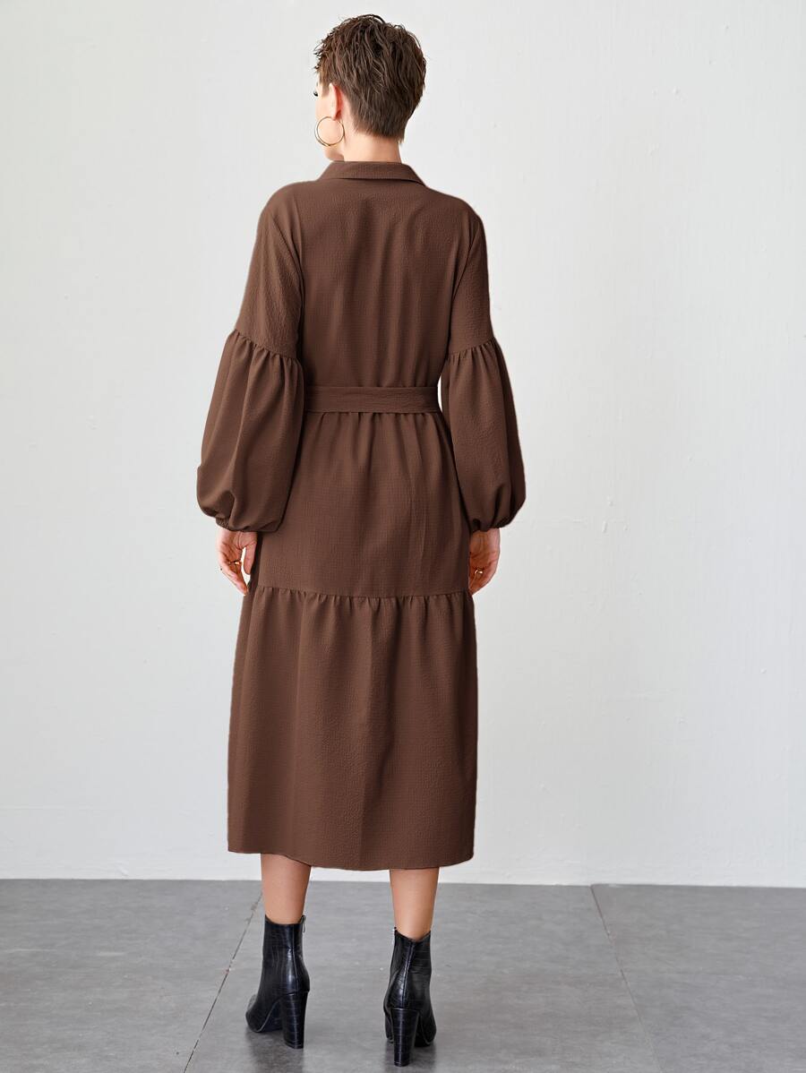 Bishop Sleeve Tie Dress