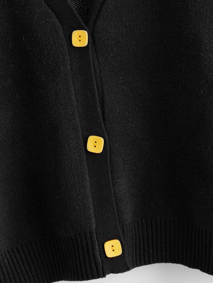 Drop-shoulder Floral Cardigan