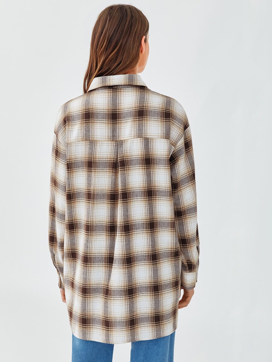 Front Pocket Tartan Shirt