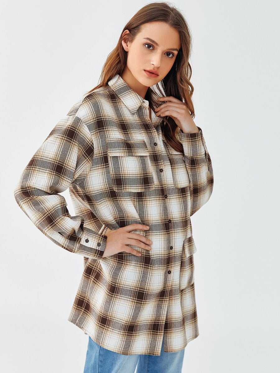 Front Pocket Tartan Shirt