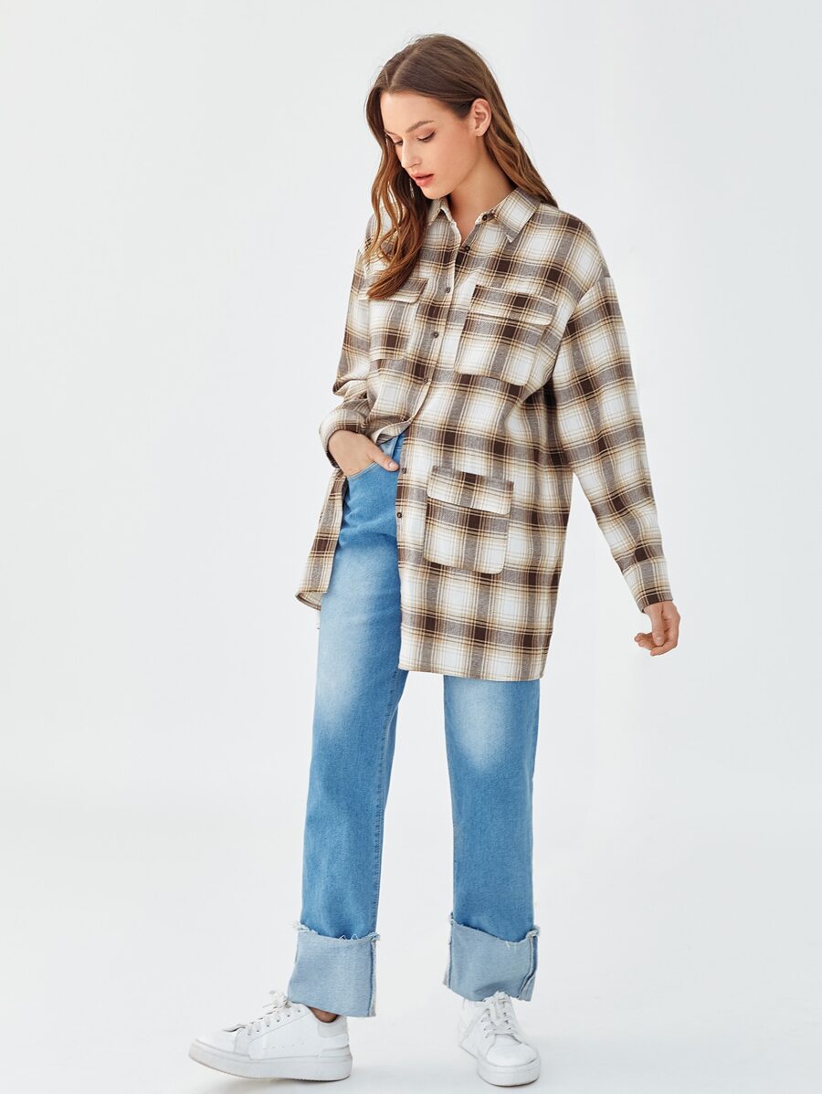 Front Pocket Tartan Shirt