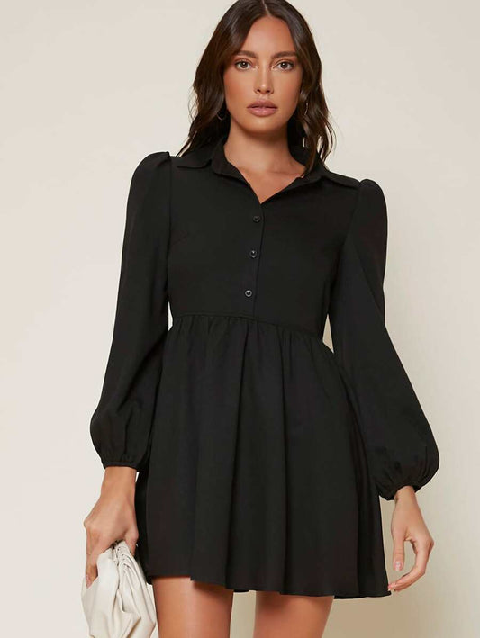 Lantern Sleeve Mini Dress
