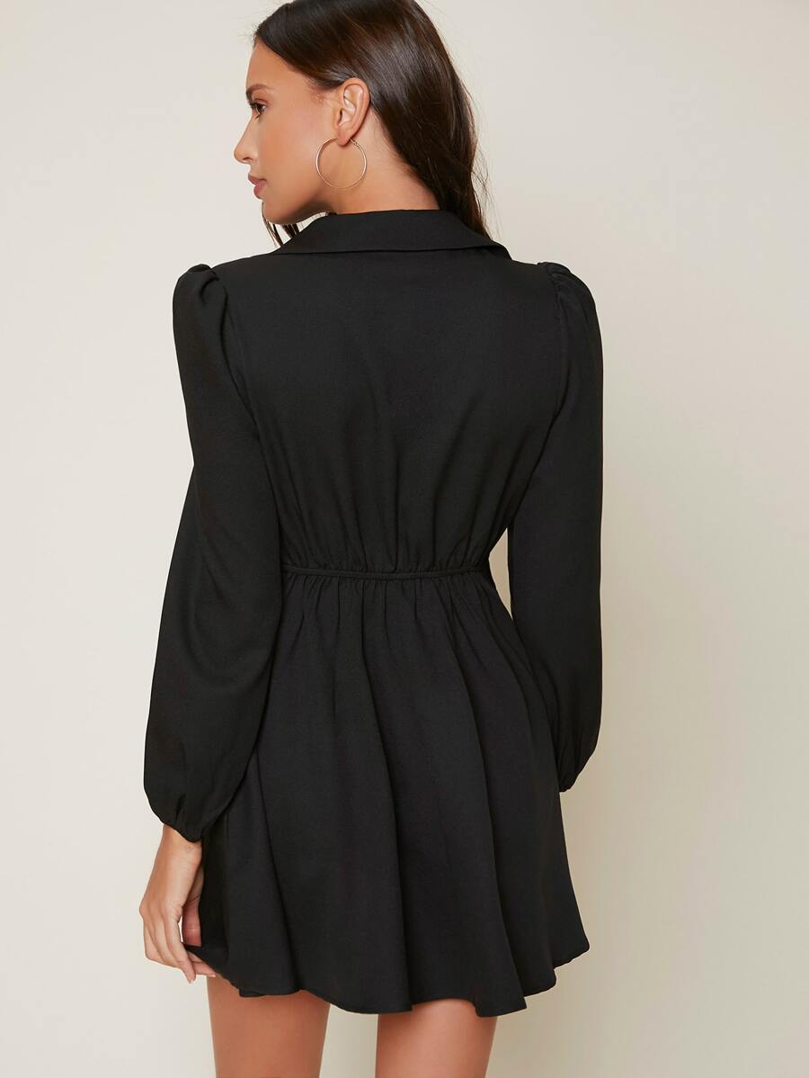 Lantern Sleeve Mini Dress