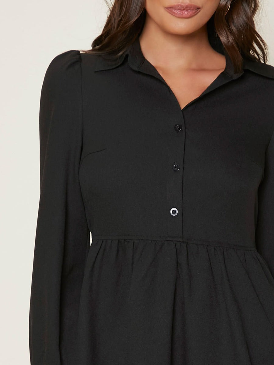 Lantern Sleeve Mini Dress