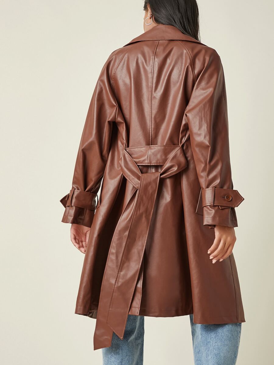 Belted Leather Coat