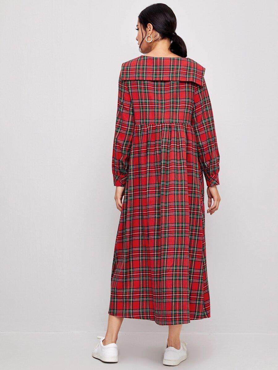 Sailor Collar Tartan Dress