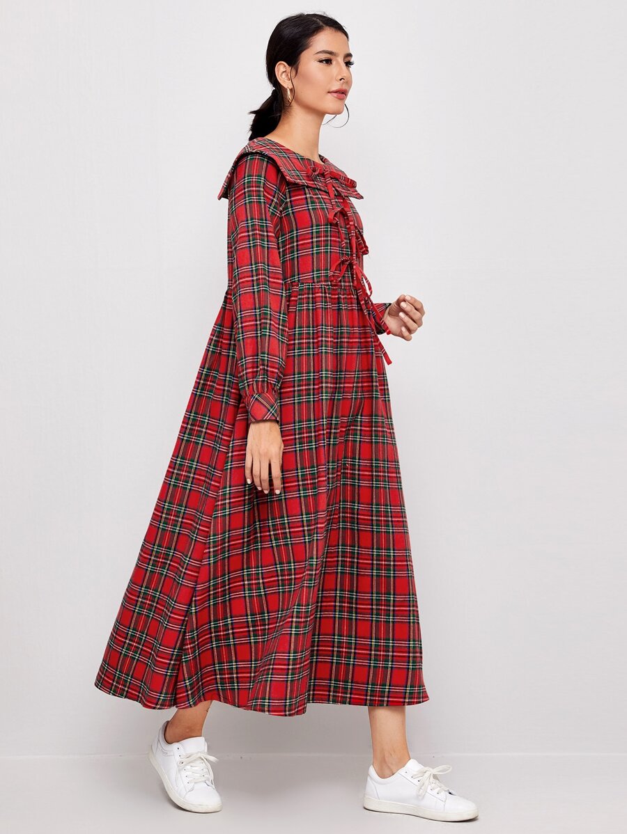 Sailor Collar Tartan Dress