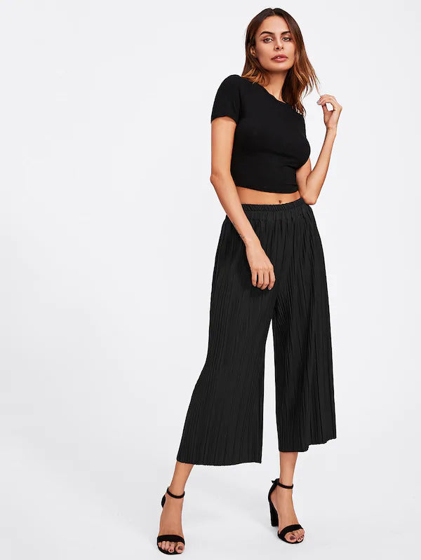 Pleated Wide Leg Pants