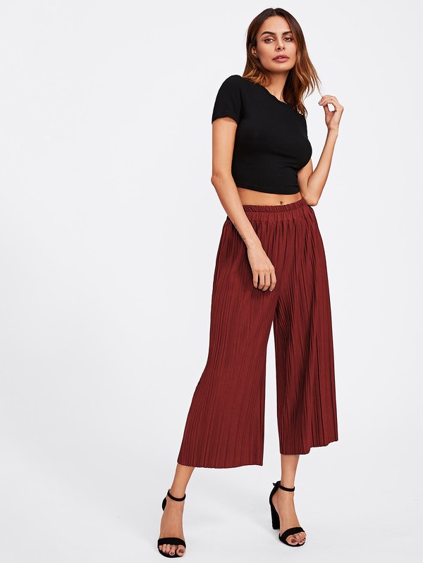 Pleated Wide Leg Pants