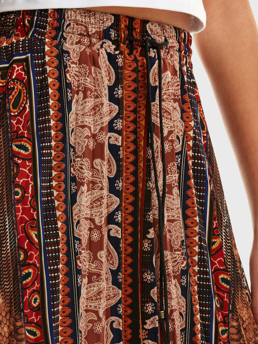 Print Pleated Skirt