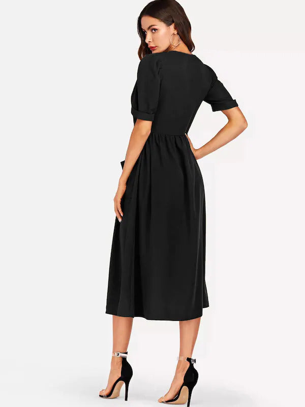 Roll Up Sleeve Dress