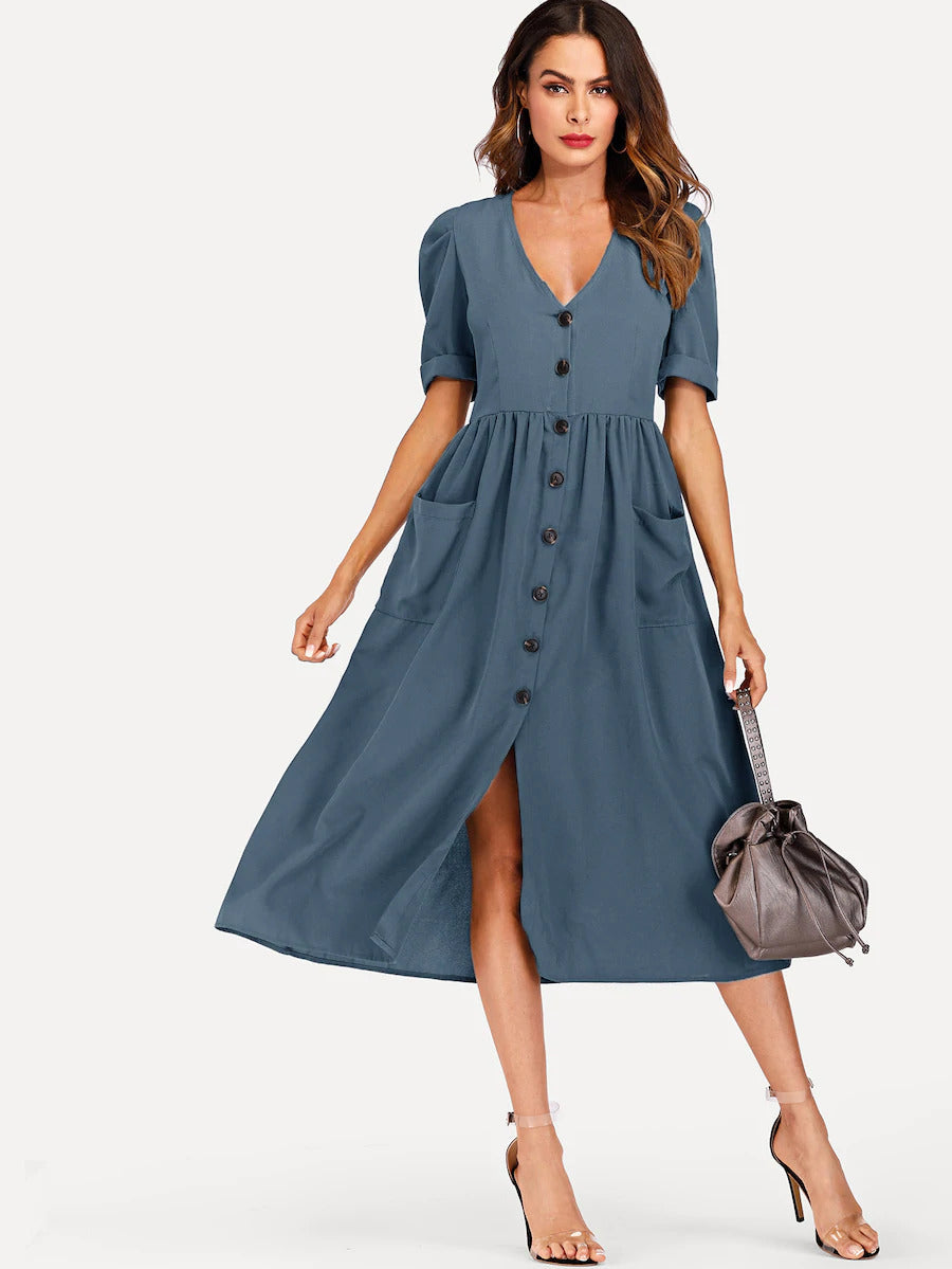 Roll Up Sleeve Dress