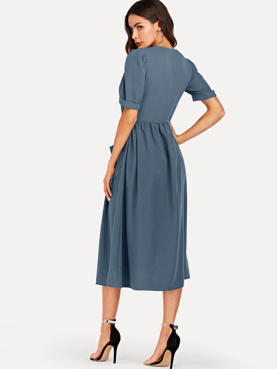 Roll Up Sleeve Dress