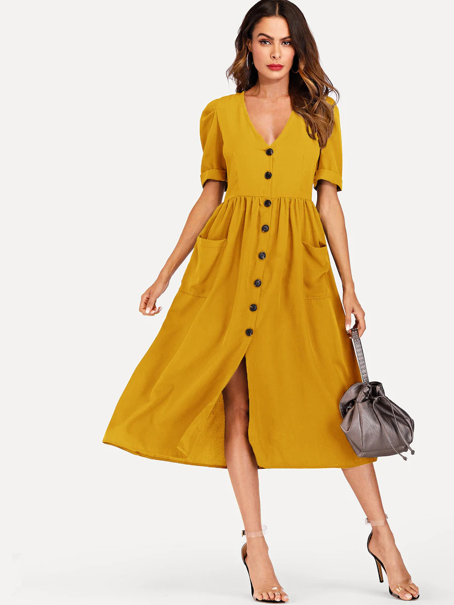 Roll Up Sleeve Dress