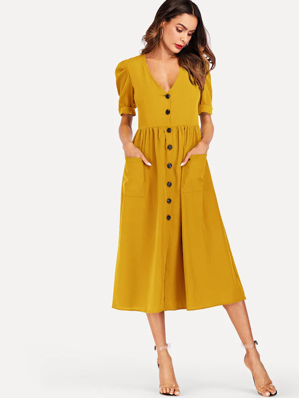 Roll Up Sleeve Dress